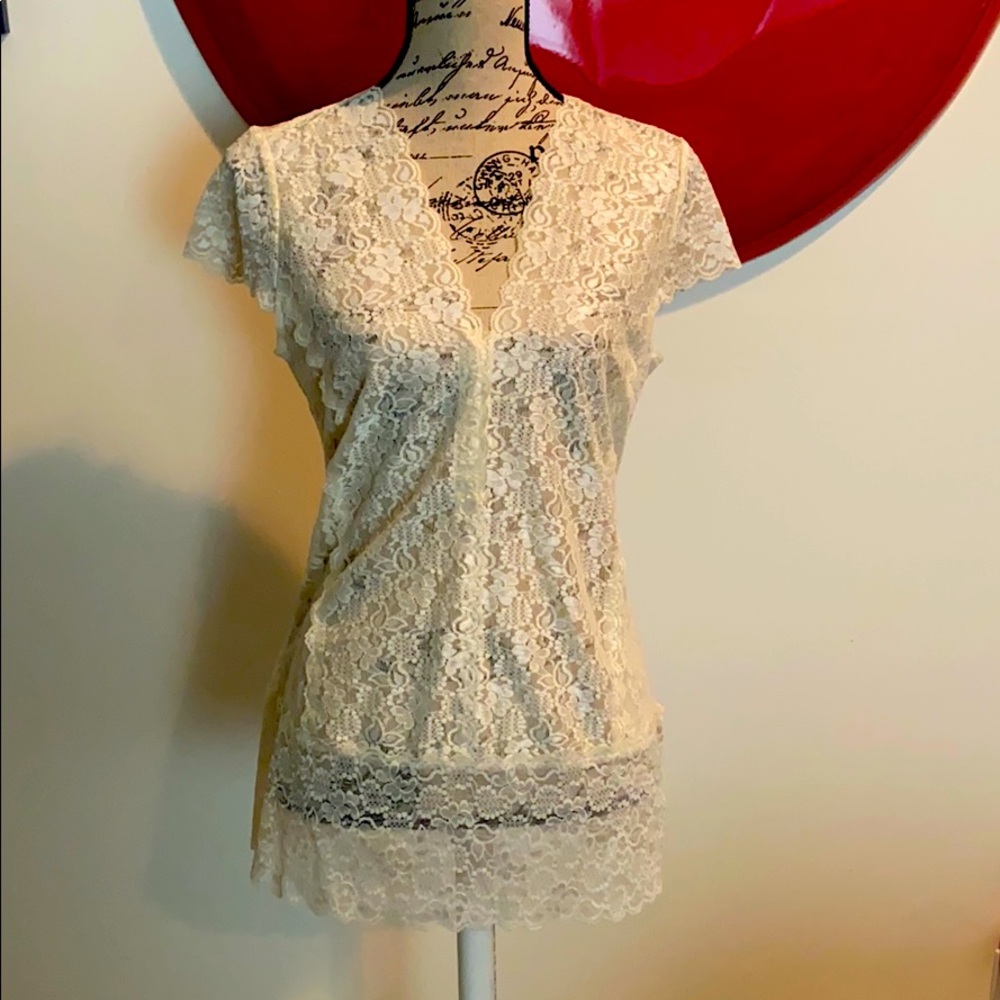 CAbi Stretch Lace Blouse